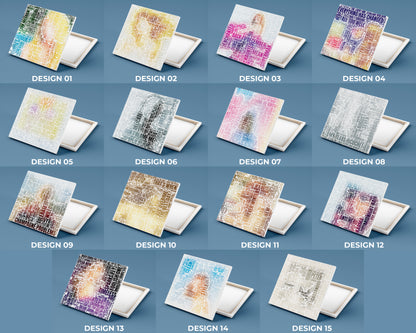 Set of word art album covers square canvas wall decor