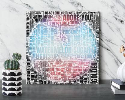Set of word art album covers square canvas wall decor