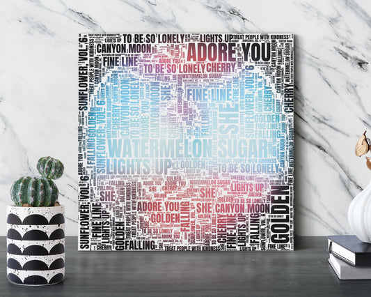 Fine Line album word art square canvas wall decor