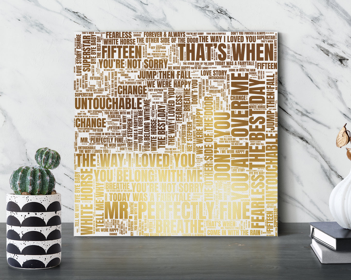 Set of word art album covers square canvas wall decor