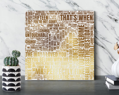 Set of word art album covers square canvas wall decor