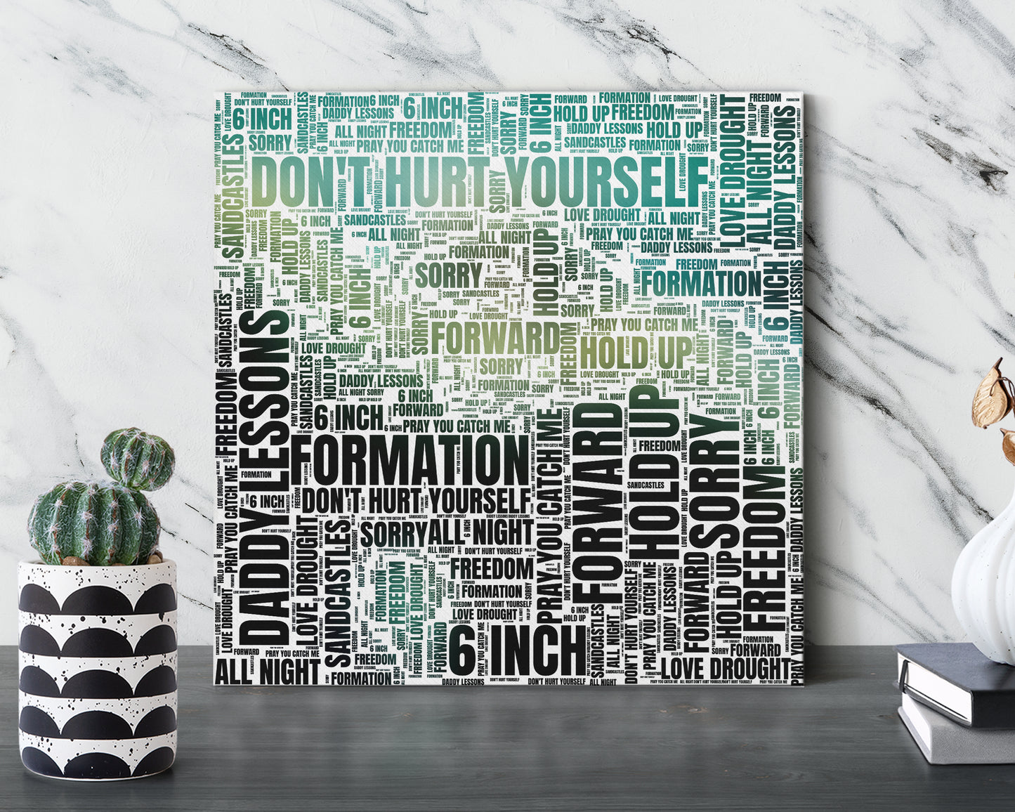 Set of word art album covers square canvas wall decor