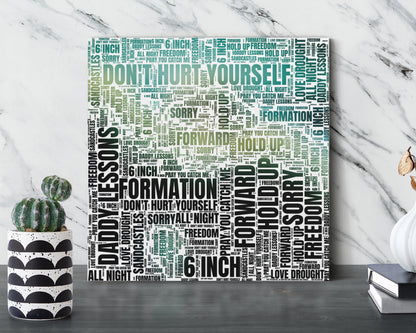 Set of word art album covers square canvas wall decor