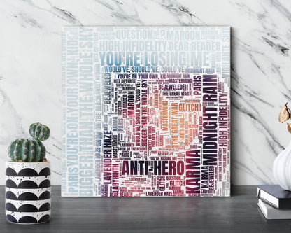Set of word art album covers square canvas wall decor