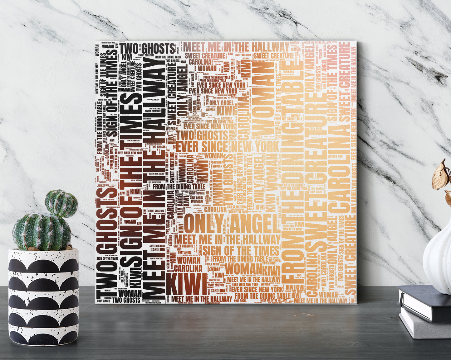 Set of word art album covers square canvas wall decor