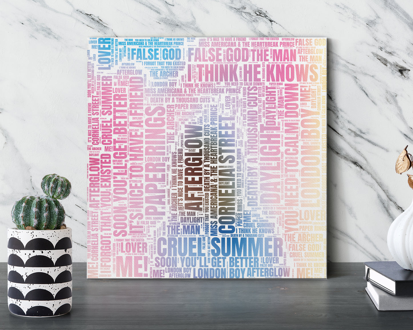 Set of word art album covers square canvas wall decor