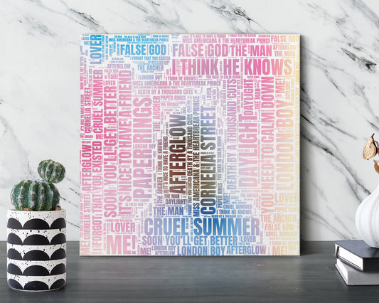 Lover album word art square canvas wall decor