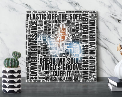 Set of word art album covers square canvas wall decor
