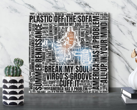 Renaissance album word art square canvas wall decor