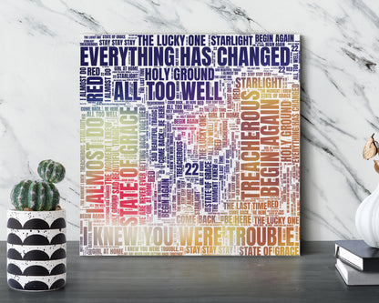 Set of word art album covers square canvas wall decor