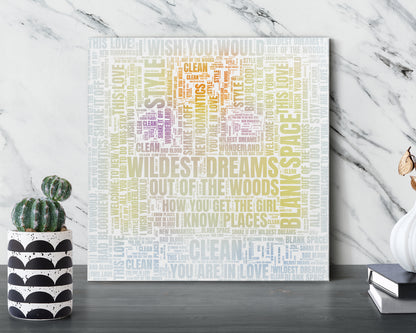 1989 album word art square canvas wall decor