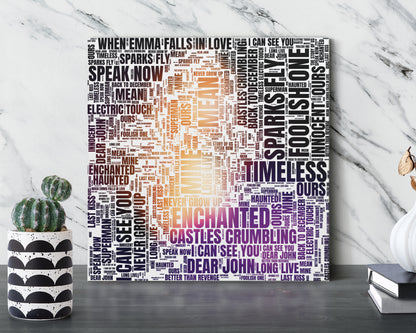 Set of word art album covers square canvas wall decor