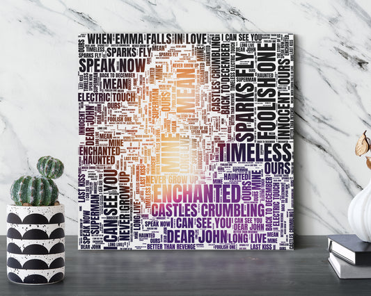 Speak Now TV album word art square canvas wall decor