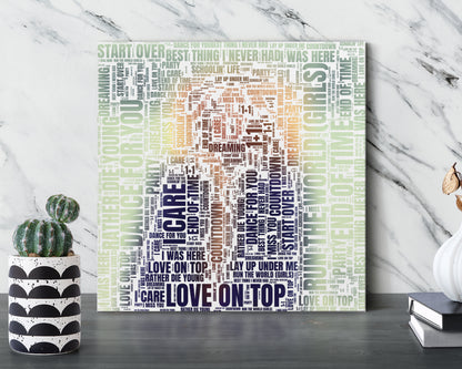 Set of word art album covers square canvas wall decor