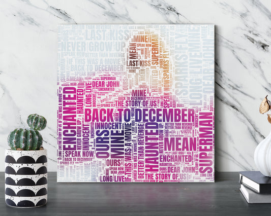 Speak Now album word art square canvas wall decor