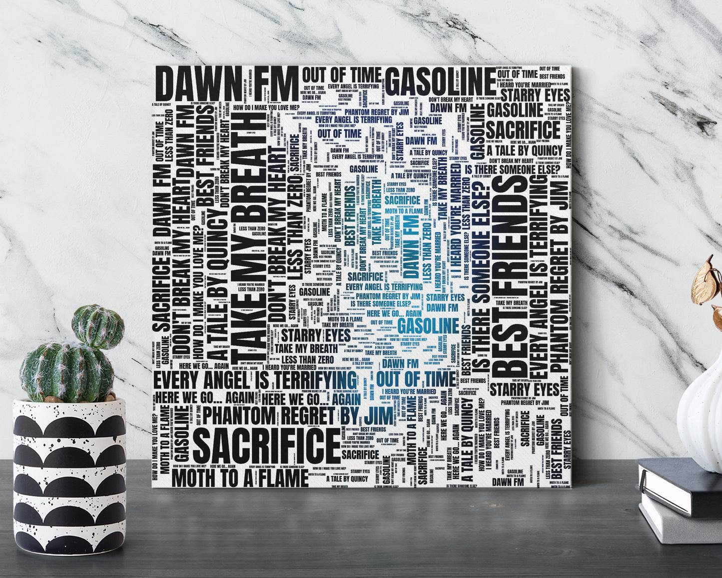Set of word art album covers square canvas wall decor
