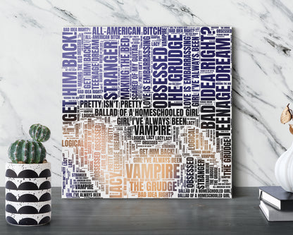 Set of word art album covers square canvas wall decor