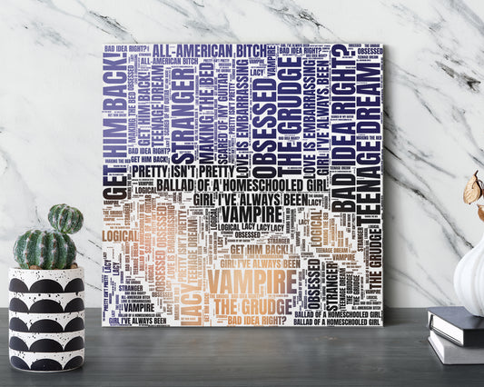Guts album word art square canvas wall decor