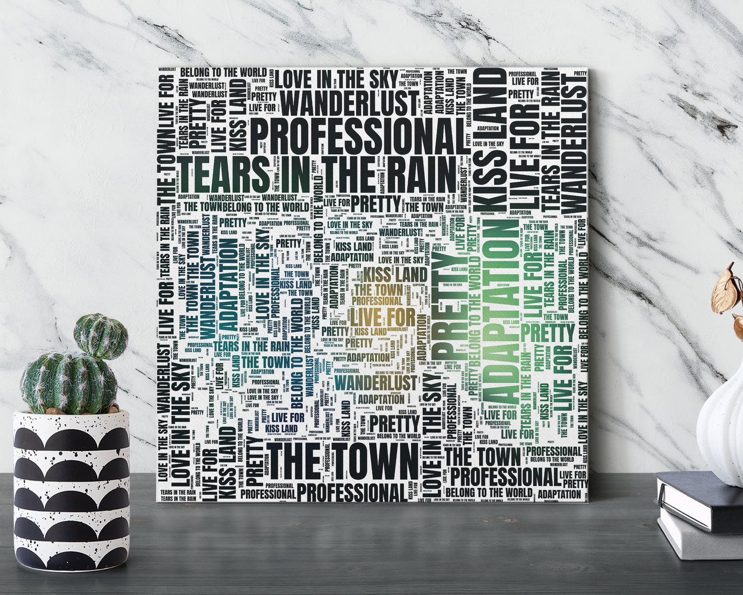 Set of word art album covers square canvas wall decor