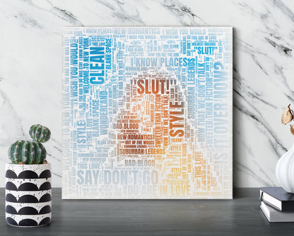 1989 TV album word art square canvas wall decor