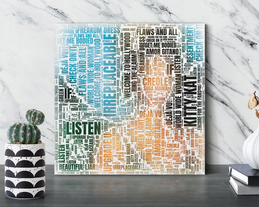 B'Day album word art square canvas wall decor