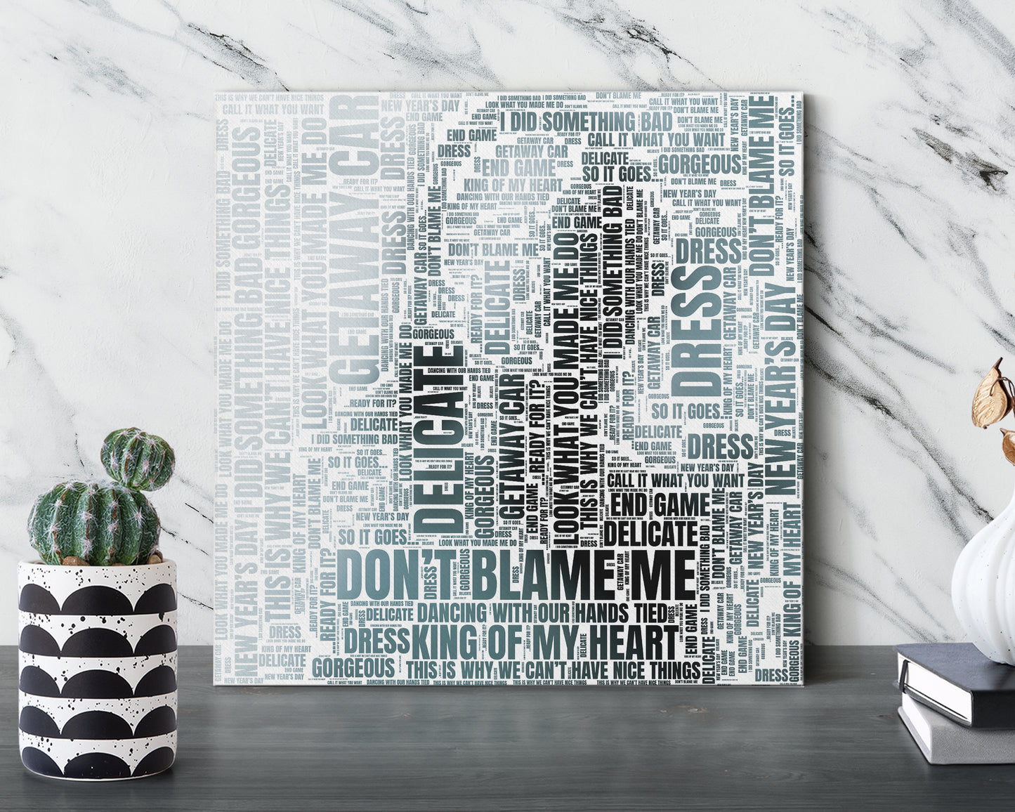 Set of word art album covers square canvas wall decor