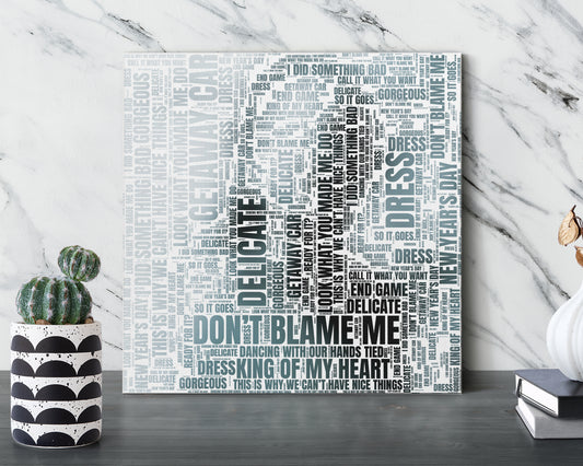 Reputation album word art square canvas wall decor
