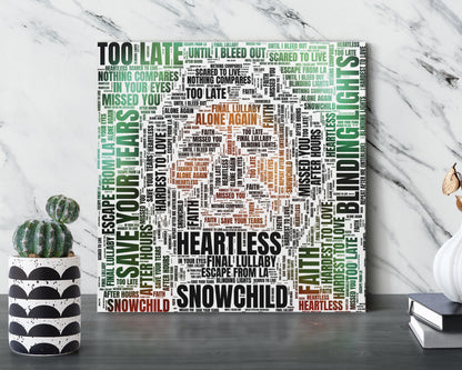 Set of word art album covers square canvas wall decor