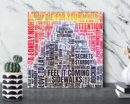 Set of word art album covers square canvas wall decor