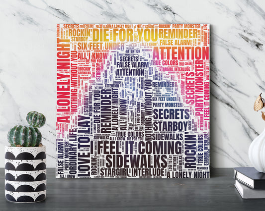 Starboy album word art square canvas wall decor