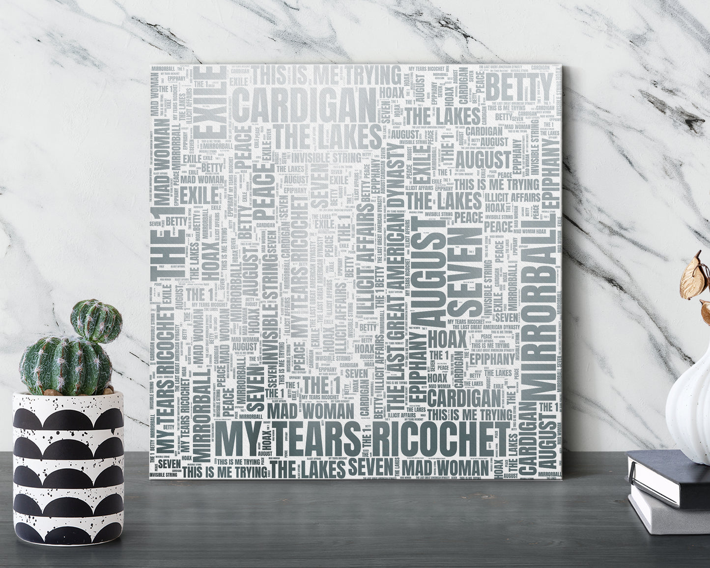 Set of word art album covers square canvas wall decor