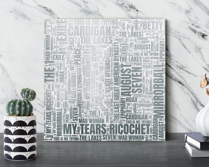 Set of word art album covers square canvas wall decor