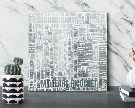Folklore album word art square canvas wall decor