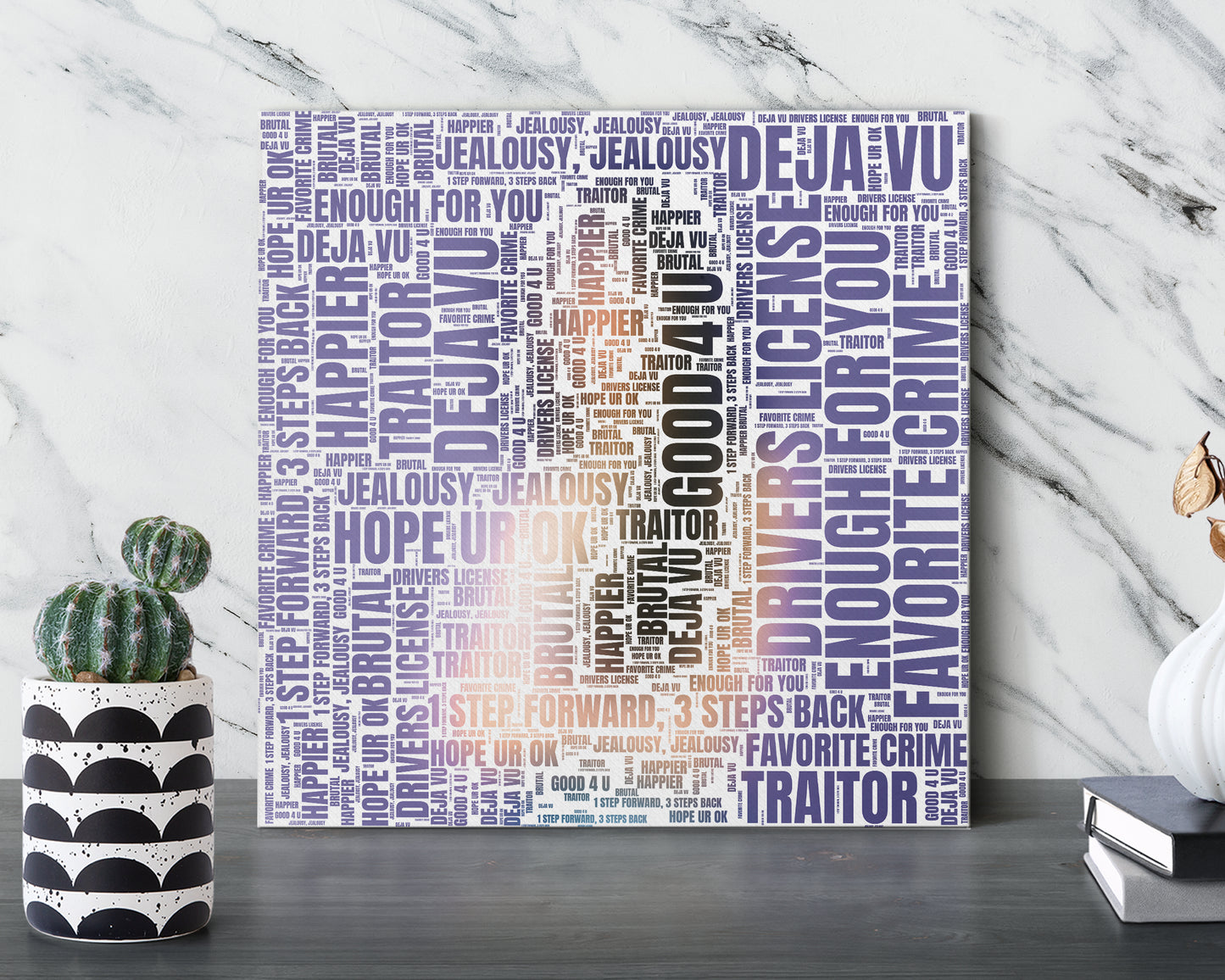 Set of word art album covers square canvas wall decor