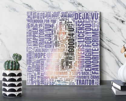 Set of word art album covers square canvas wall decor