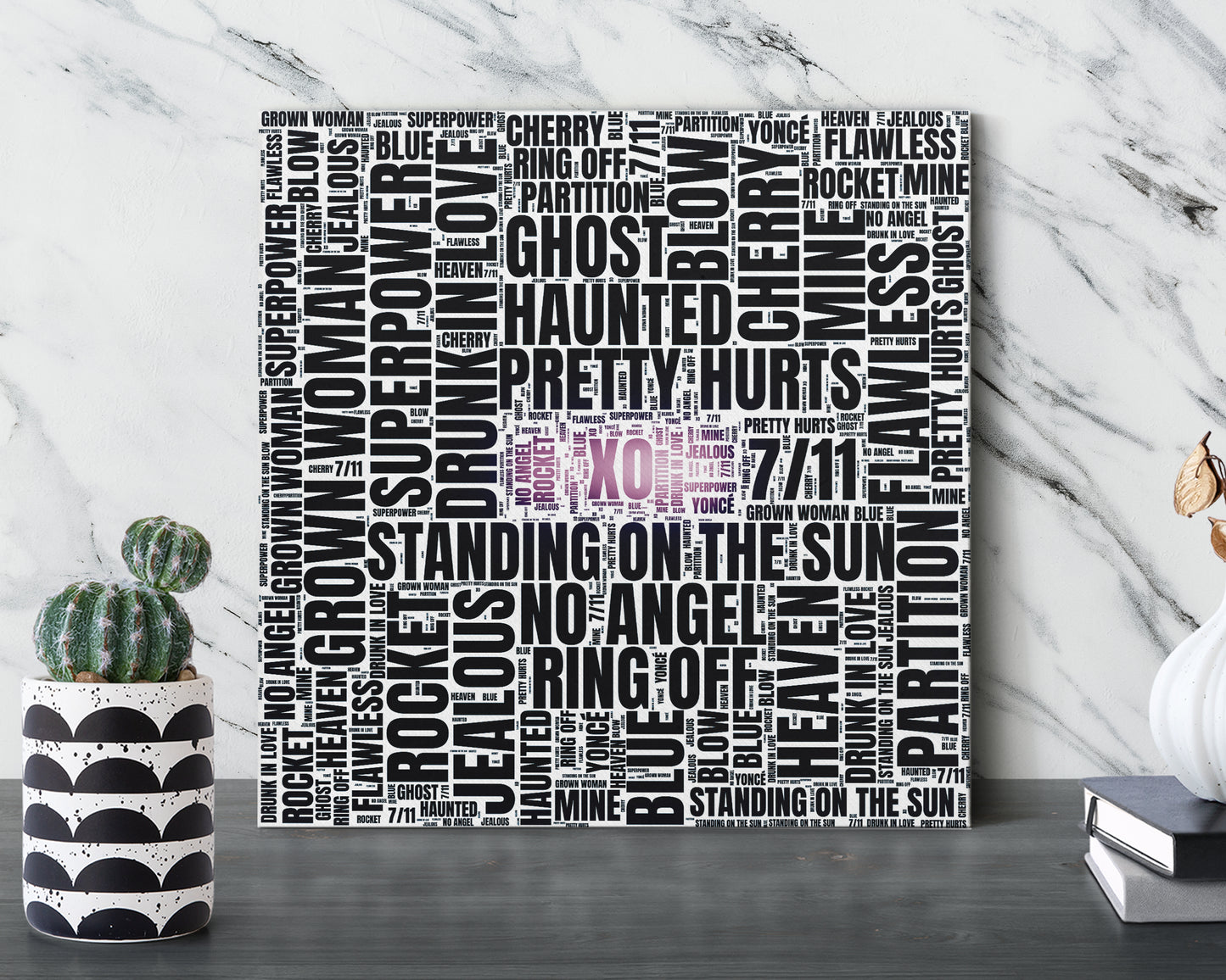 Set of word art album covers square canvas wall decor