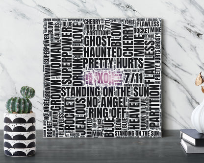 Set of word art album covers square canvas wall decor