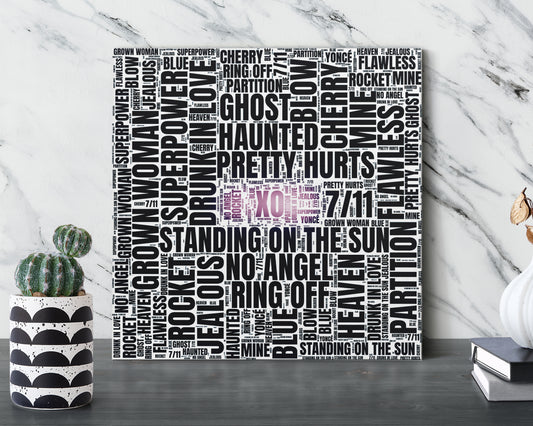 Self-titled album word art square canvas wall decor
