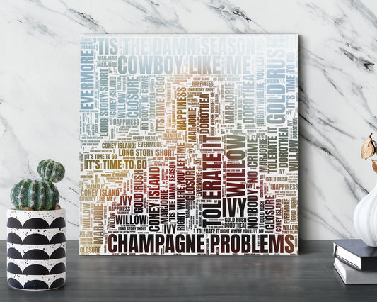 Evermore album word art square canvas wall decor