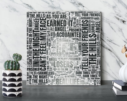 Set of word art album covers square canvas wall decor