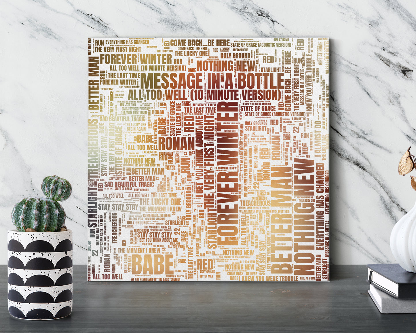 Set of word art album covers square canvas wall decor