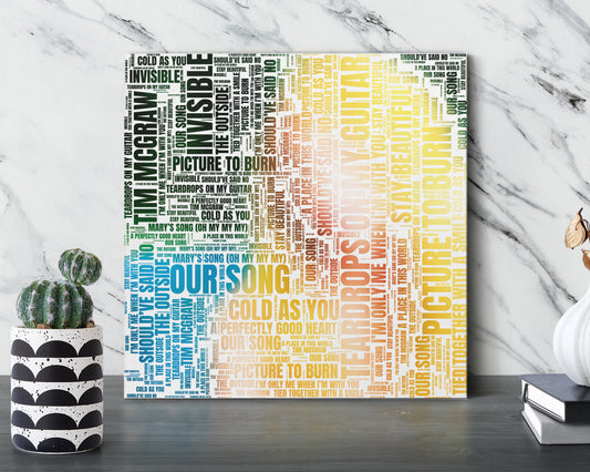 Self-titled album word art square canvas wall decor