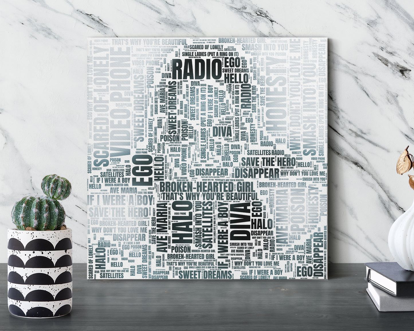 Set of word art album covers square canvas wall decor