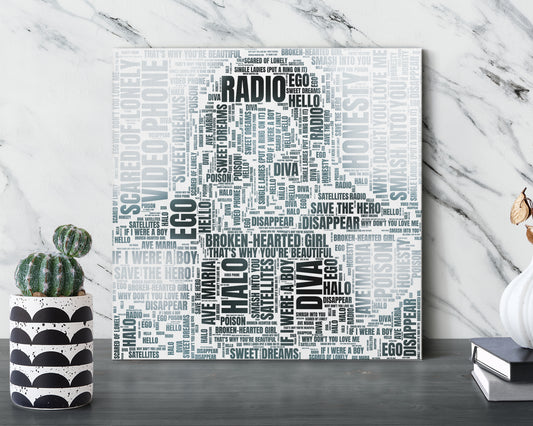 I Am... Sasha Fierce album word art square canvas wall decor