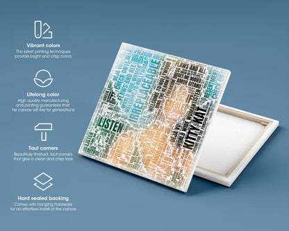 B'Day album word art square canvas wall decor