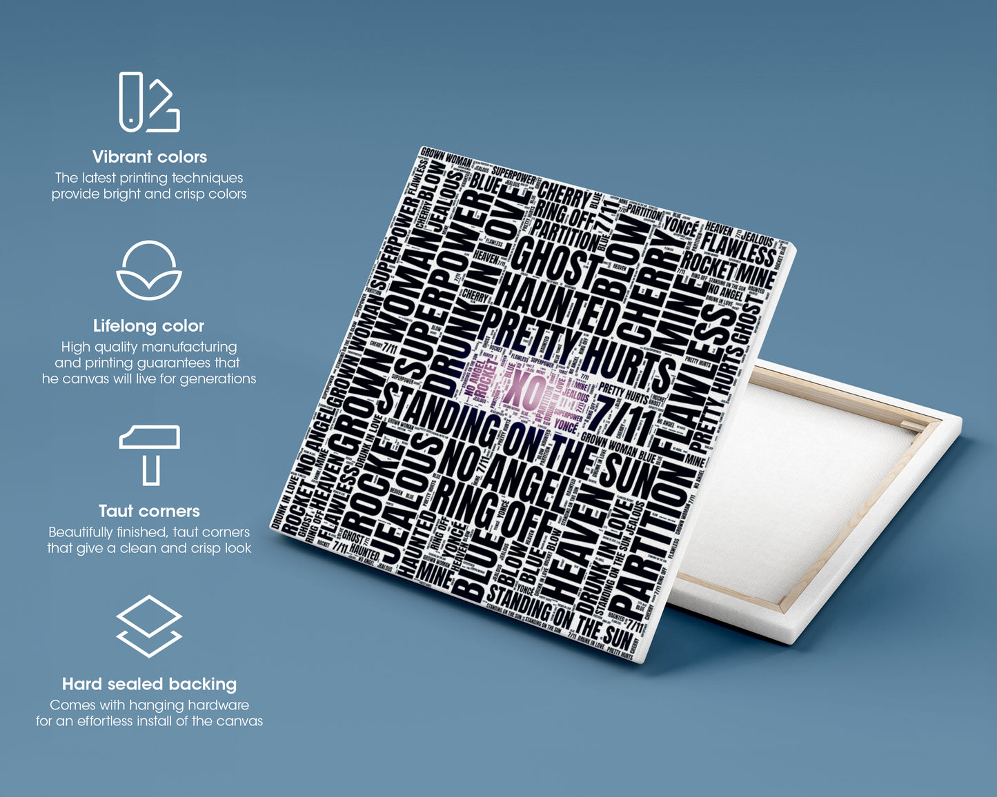 Self-titled album word art square canvas wall decor