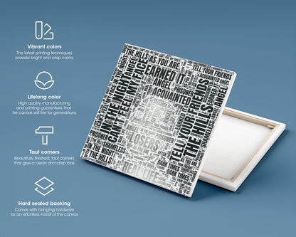 Beauty Behind the Madness album word art square canvas wall decor