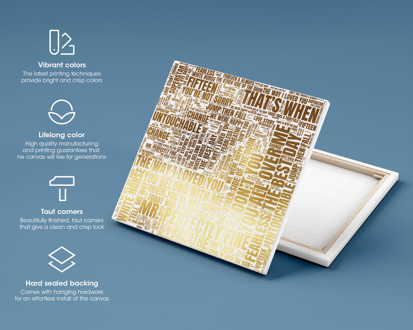 Fearless TV album word art square canvas wall decor