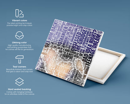 Set of word art album covers square canvas wall decor