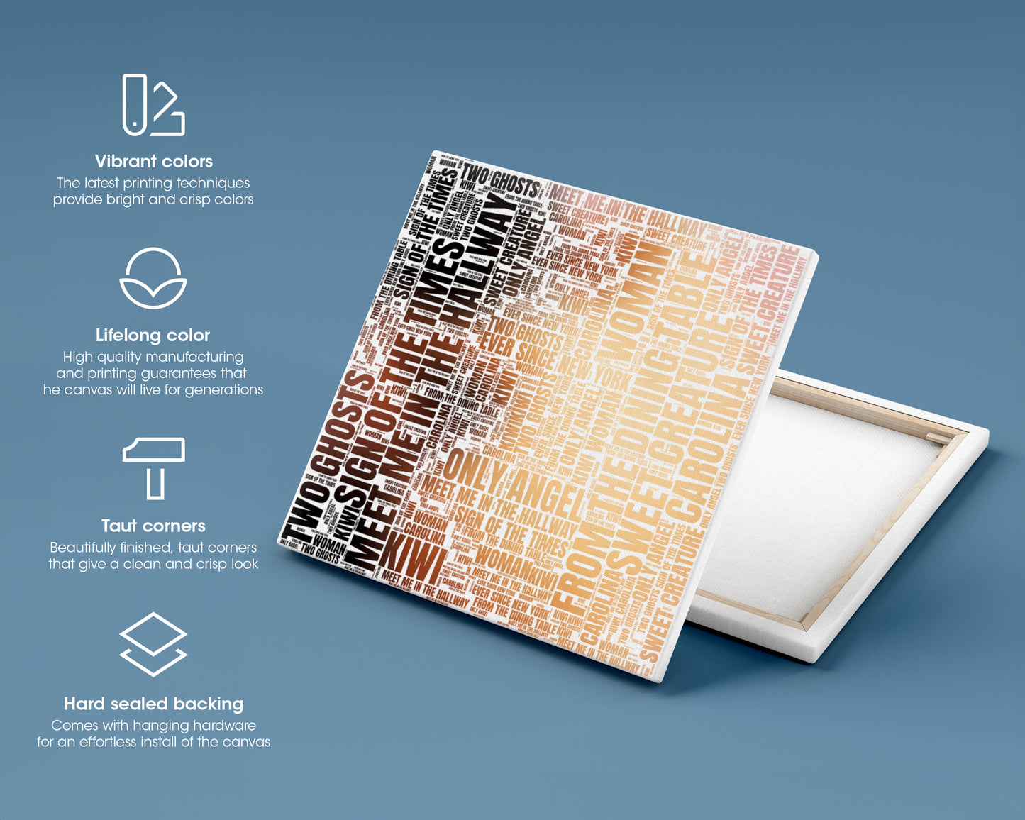 Self-titled album word art square canvas wall decor